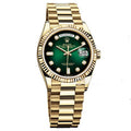 40mm Automatic Watch Replica Daydate Gold Green 061310