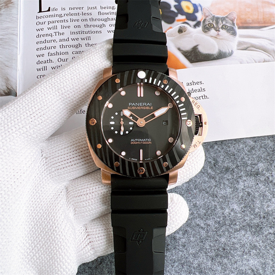 904l Stainless Steel Automatic Mechanical Watch Rrubber Strap Mens Watches 47MM