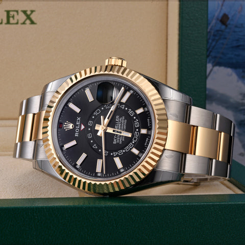 Automatic Watch for Men Replica Sky Dweller Goldblack Dial 40mm R061208