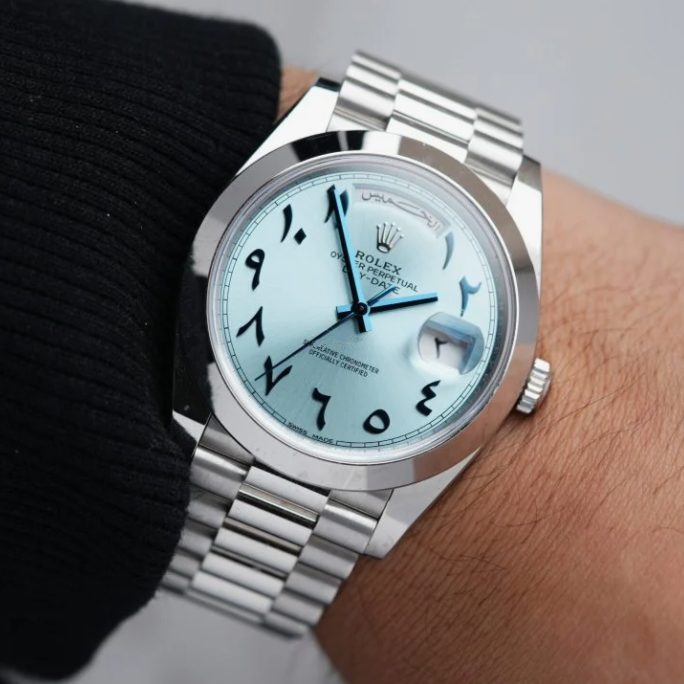 40mm Automatic Watch Replica Daydate Blue Dial 061317