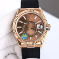 Automatic Watch for Men Replica Sky Dweller Brown Dial Rubber Belt 40mm R061213