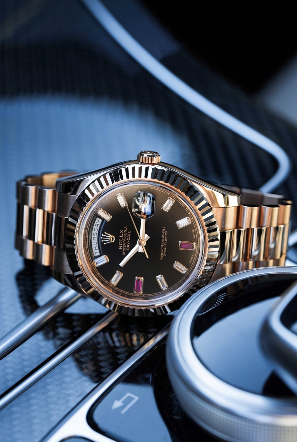 40mm Automatic Watch Replica Daydate Rosegold Belt 061315