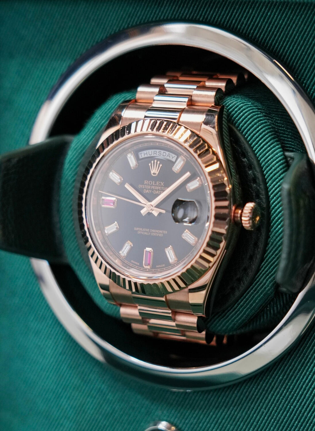 40mm Automatic Watch Replica Daydate Rosegold Belt 061315