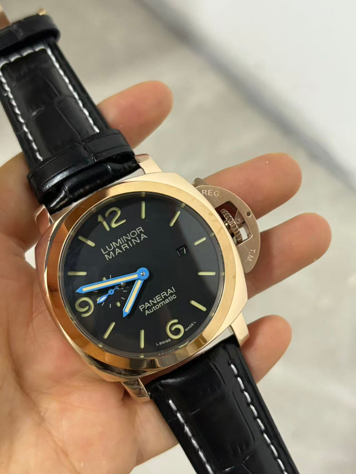 904l LUMINOR Stainless Steel Automatic Mechanical Watch Leather Strap Mens Watches 45MM