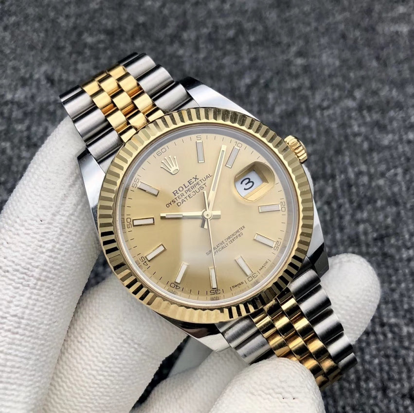 Automatic Watch for Men Replica DateJust Silver Gold Dial