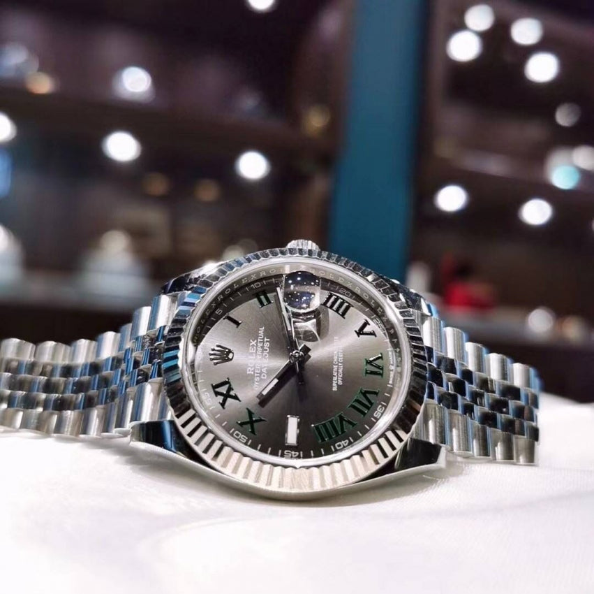 Automatic Watch for Men Replica DateJust Silver Green Dial 100514