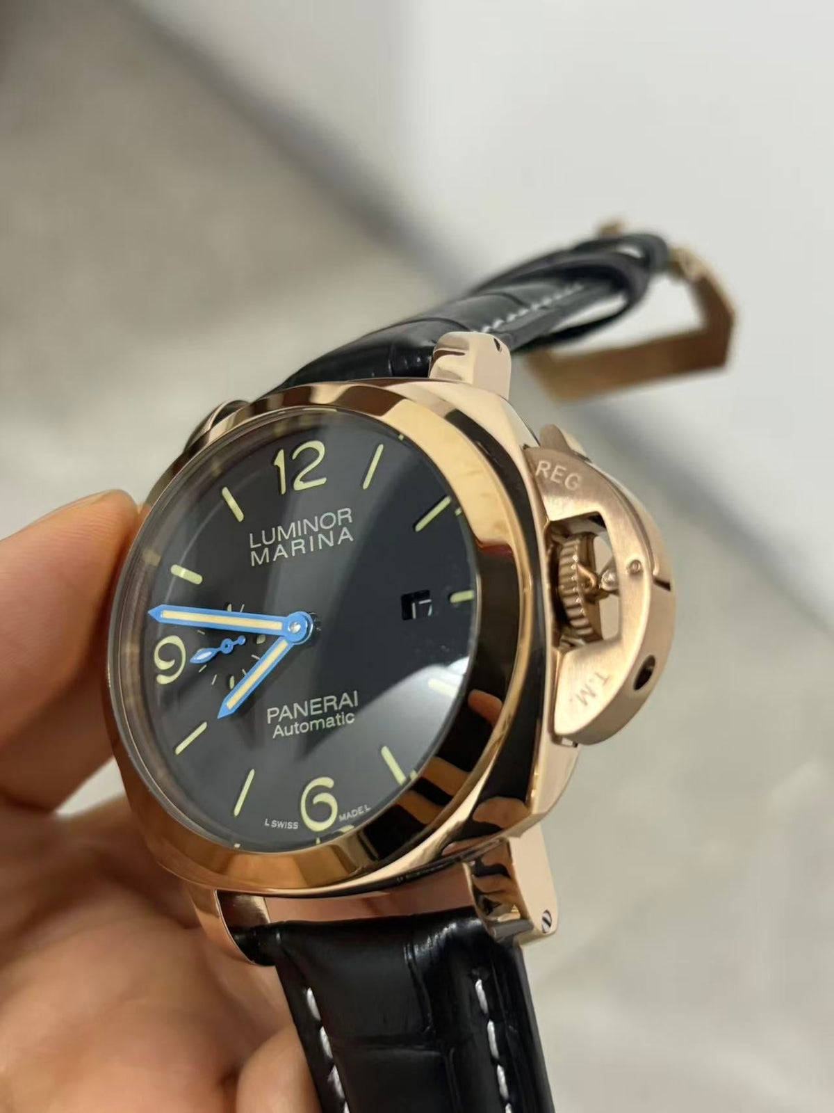904l LUMINOR Stainless Steel Automatic Mechanical Watch Leather Strap Mens Watches 45MM