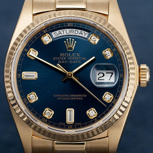 40mm Automatic Watch Replica Daydate Gold Blue 061312