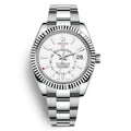 Automatic Watch for Men Replica Sky Dweller white Dial Rubber Belt 40mm R061210