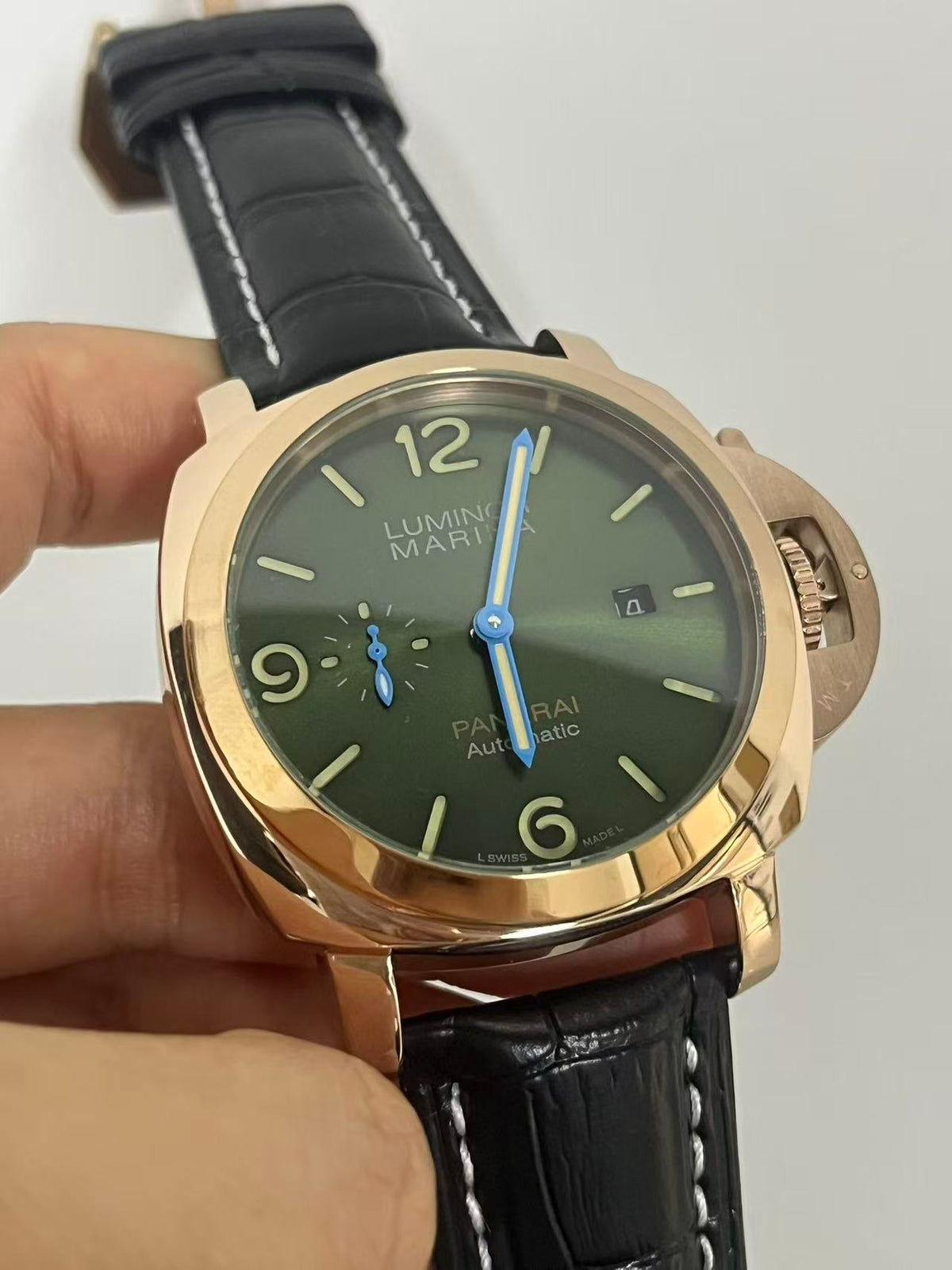 904l LUMINOR Stainless Steel Automatic Mechanical Watch Leather Strap Mens Watches 45MM